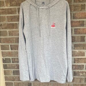 Gray Havana Jim Hoodie with Pink Flamingo Logo NWOT